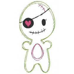 Stickdatei- Halloween Doodle Mrs. Zombie